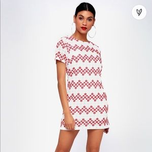 Red & white floral shift dress from Lulu’s!